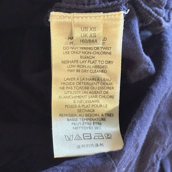Anthropologie Pilcro and the Letterpress Navy Blue Relaxed Fit Cotton Blouse XS - Image 8