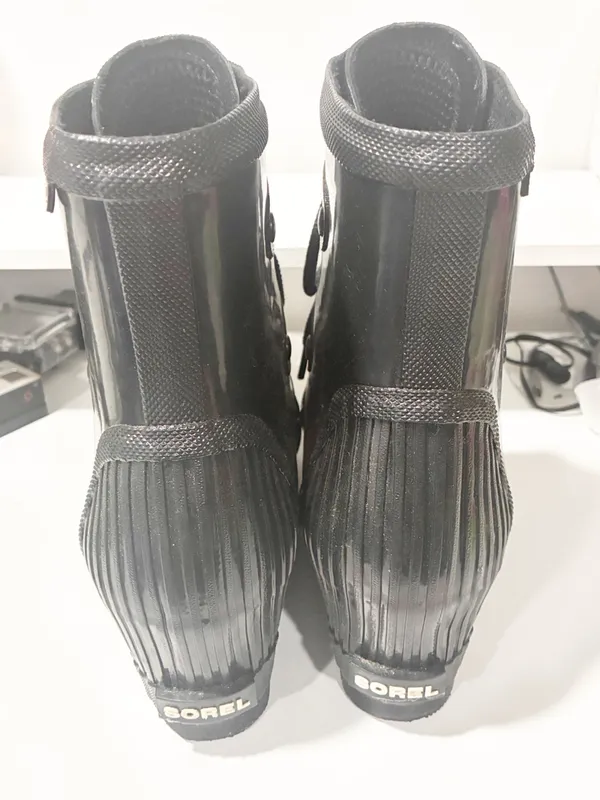 Sorel Joan Wedge Heel Waterproof Rain Boots Black Women's Size 10 - Image 4