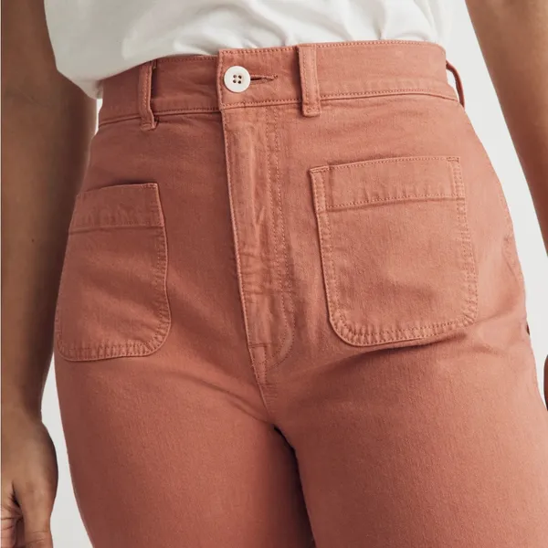 MADEWELL Emmett 2.0 Wide-Leg‎ Crop Pants in Dried Rose size 25 - Image 10