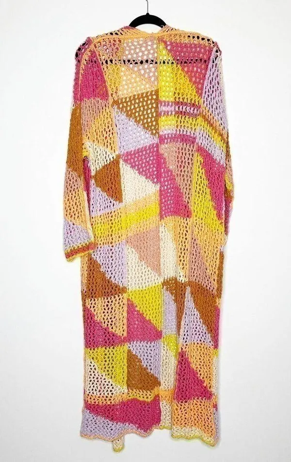 NWOT Free People Chasing Rainbows Long Cardigan Duster Crochet Size XS/S - Image 3