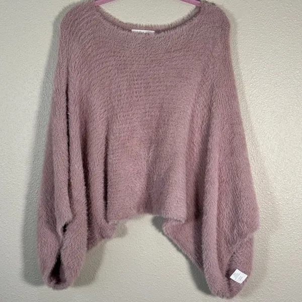Mer Sea Pink Fuzzy Oversized Sweater Womens S/M Cozycore Slouchy Luxury Soft - Image 11