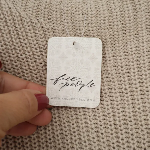 Free People Sweater Vest Women's S Oatmeal Bone Pocket Boho NEW - Image 3