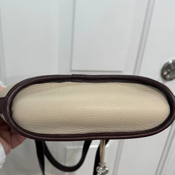 Elegant Cream and Brown Women's Handbag - Image 8