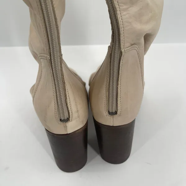 FREE PEOPLE Elle Boots Size 10 NEW Slouchy Leather Block Heel NWT/Box Beige Boho - Image 14