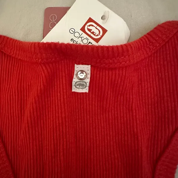 Ecko Red Y2K Ribbed Beater Sequence‎ Tank Top Size Small Red Cotton - Image 13