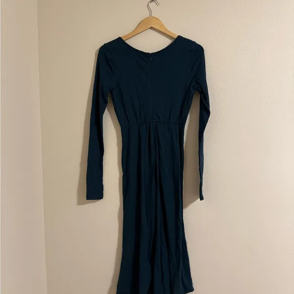 eShakti Teal Long Sleeve Dress - Image 3
