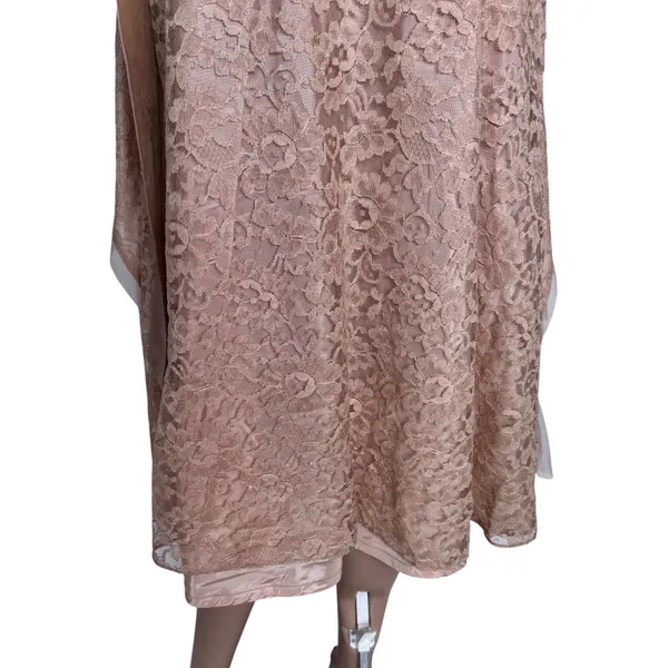 Vintage 1950s 1960s Handmade Champagne Lace Tulle Party Dress XS - Image 14