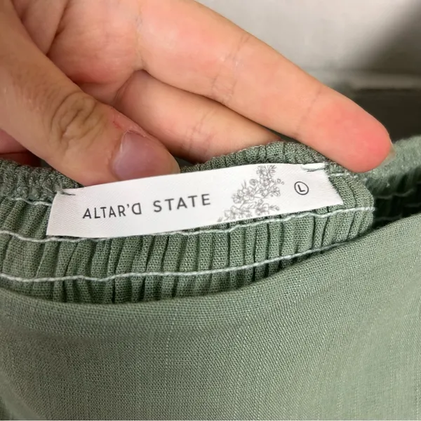Altar’d State Green Puff Short Sleeve Dress Size L - Image 7