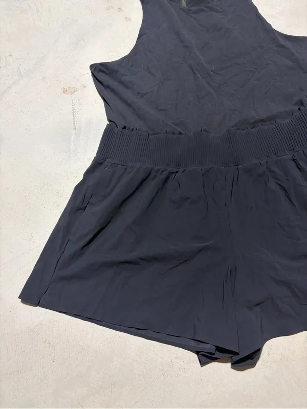 Athleta Black Sleeveless One-Piece Romper XL - Image 2