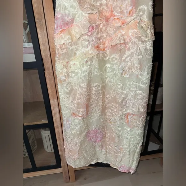 Amazon Pastel floral maxi dress ruffle embroidered butter heirloom print rialto summer - Image 6
