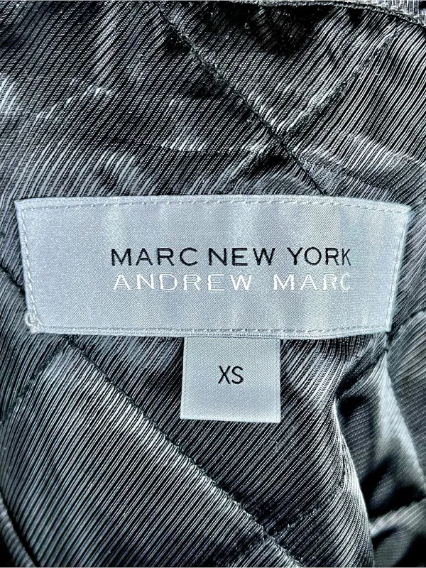 Marc New York Andrew Marc XS Black Raincoat Jacket Detachable Liner Faux Leather - Image 3