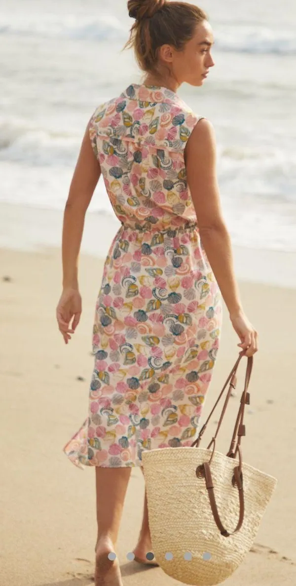 Anthropologie Shell Print Linen Dress - Image 2