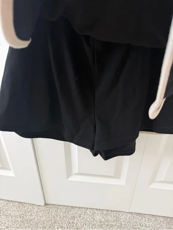 Entro Women’s Performance Skort Black Beige Trim Elastic Waist Athleisure Size L - Image 2