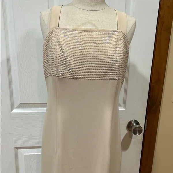 Ceeam/Tan Formal Dress – Talbots Petites Size 8 - Image 2