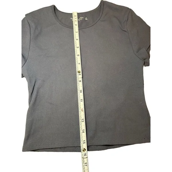 Abercrombie & Fitch‎ Grey Blue ribbed stretchy top sz S - Image 5