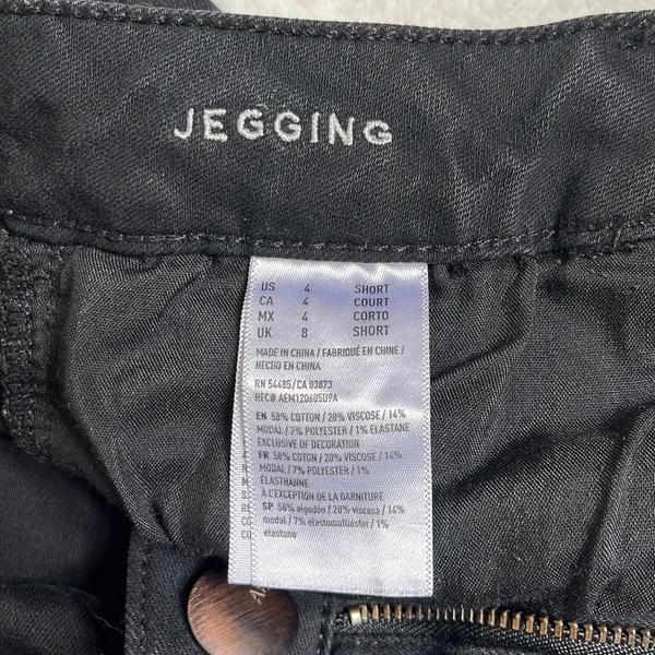 American Eagle Women’s Black Denim Distressed Jegging Size 4 SHORT - Image 9