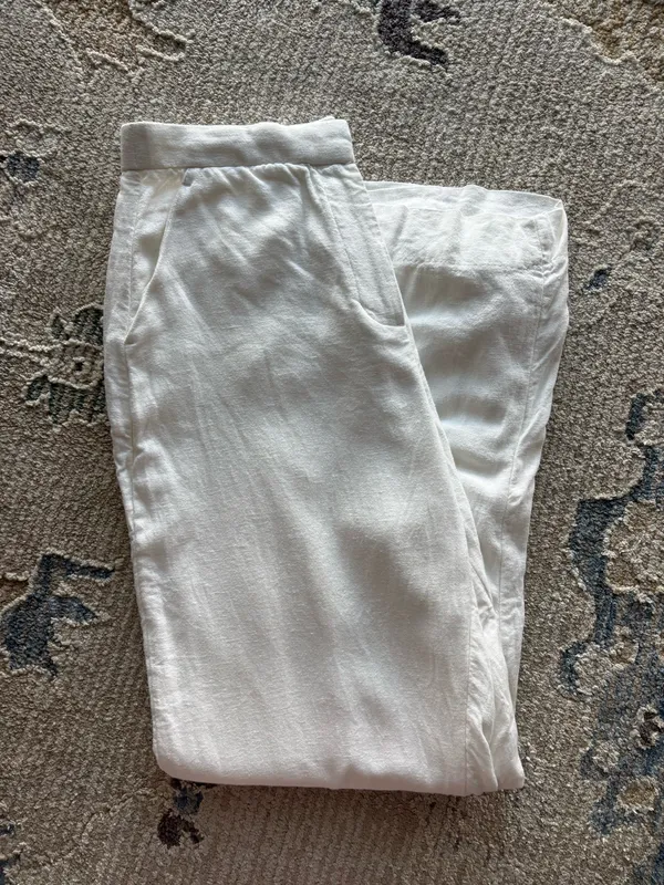 Abercrombie White Linen Pants - Image 4