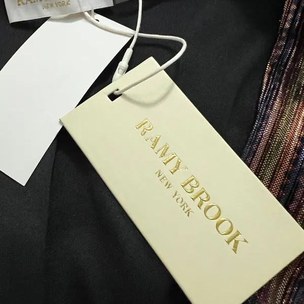Ramy Brook Elise Metallic Wrap Mini Dress Gold Bronze NWT L - Image 10