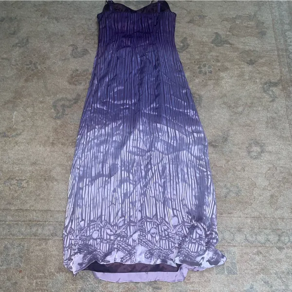 Vintage Purple Ombré Silk Maxi Dress - Image 10