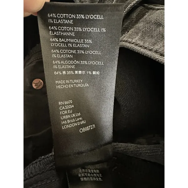 Free People NWT Raw High Rise Jeggings Skinny Jeans Washed Black Size 24 NWT - Image 10