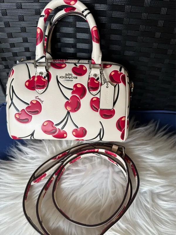 Coach Mini Rowan Crossbody Bag Cherry Print Leather CY745 NWT - Image 2