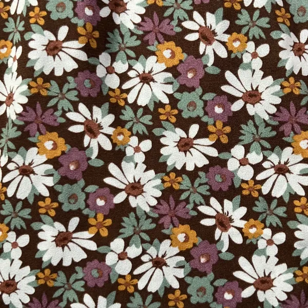 Hollister Floral Mini Dress Womens‎ Small Brown Smocked Back Long Sleeve Ruffle - Image 4