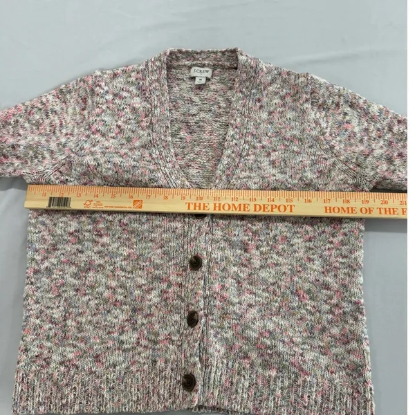 J Crew Textured Button Front Cardigan Sweater Heathered Multi‎ Womens Size M - Image 5
