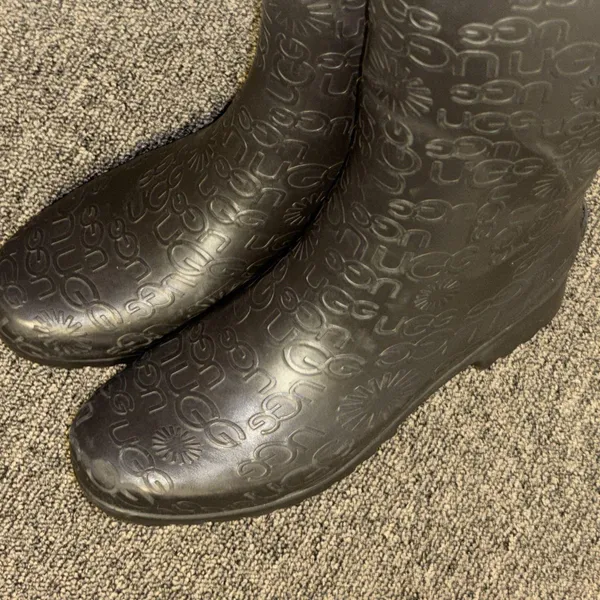 Ugg Wilshire Brown Rubber Rain Boots Women’s Sz 7 Tall Fur Insole EUC - Image 12