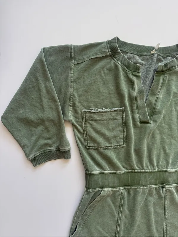 Anthropologie Daily Practice Terry Mini Dress - Moss, Size Small - Image 3