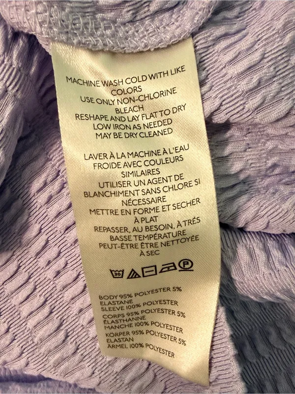 Anthropologie Balloon-Sleeve Smocked Top size Small lavender - Image 11