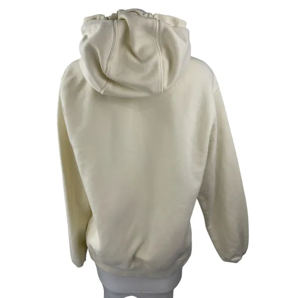 Nike Women's Cream Embroidered Logo Swoosh Hoodie Hooded Sweatshirt Top Size M - Image 2