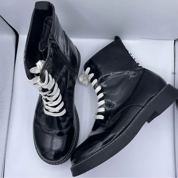 Rocket Dog lace-up combat moto boots Size 10 - Image 2
