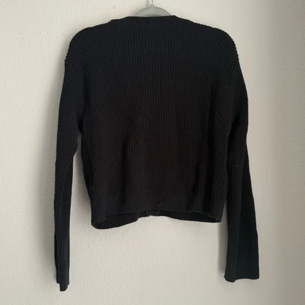 H&M Dark Academia Cotton blend black cardigan with pockets & gold buttons - Image 5