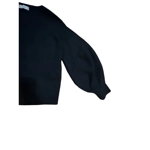 Oak + Fort basic black sweater with balloon sleeves‎ sz Small - Image 5