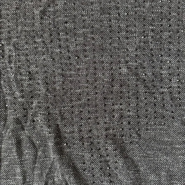 vocal USA charcoal gray knit black short sleeve tunic lace studded bling large - Image 6