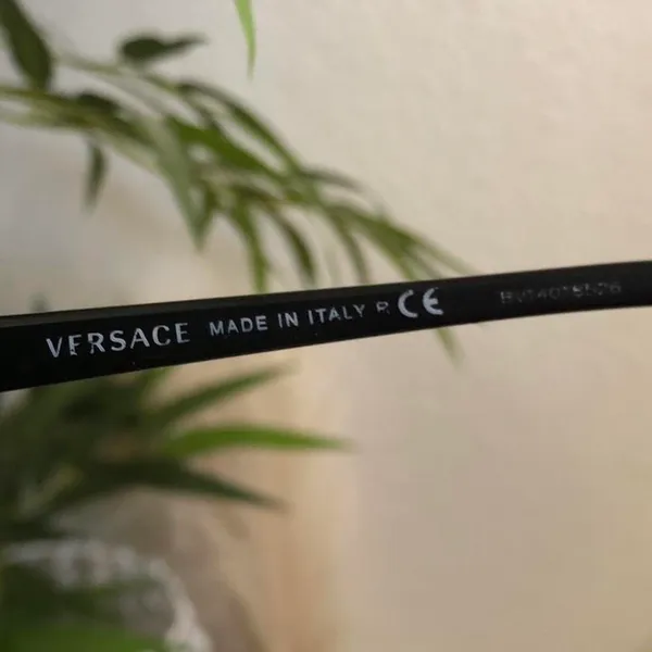 Versace Unisex Eyeglasses Reading Glasses Rectangle Gold Rim Rhinestone Black Frame Prescription lens frame only. No case - Image 3