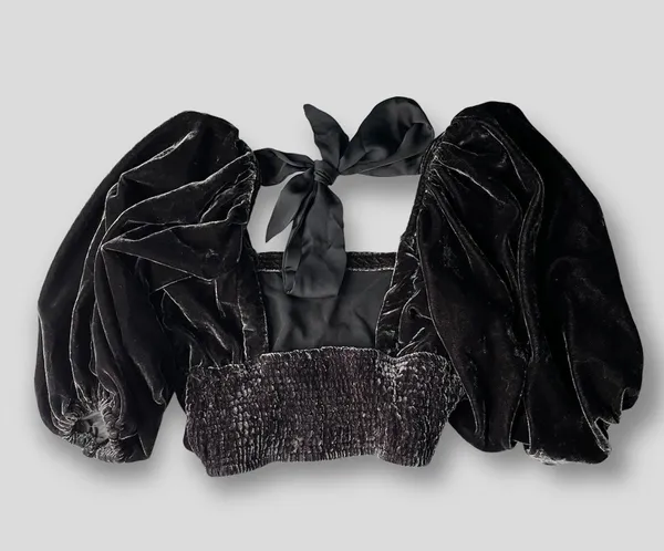 Free People 'Marie' Velvet Open Back Top - Image 3