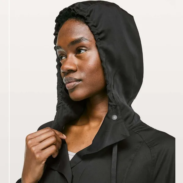 Lululemon City Stroll Lightweight Long Jacket Trench Coat in Black W2299 Sz 6 - Image 6