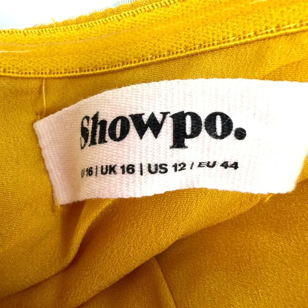 Showpo Brailey Strapless Mini Jacquard Homecoming Dress Women 12 Gold Glam Party - Image 7