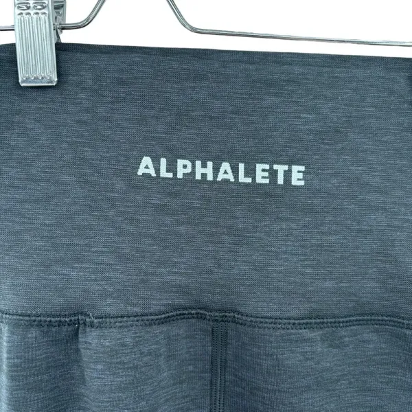 Alphalete Revival Moto‎ Leggings Seamless Knit Stretch Gray Black Size Small - Image 8
