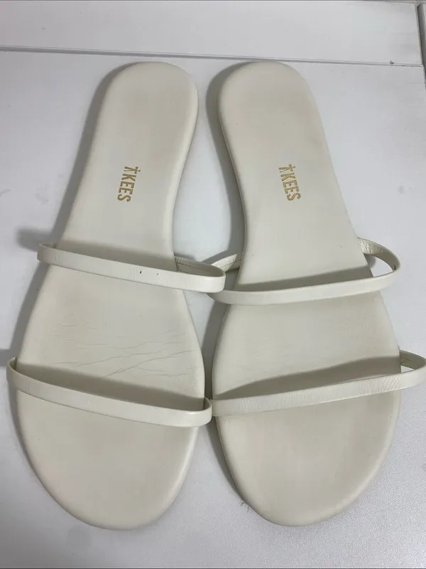 TKEES Cream Double-strap Minimal Slide Sandals Size 11 US - Image 3