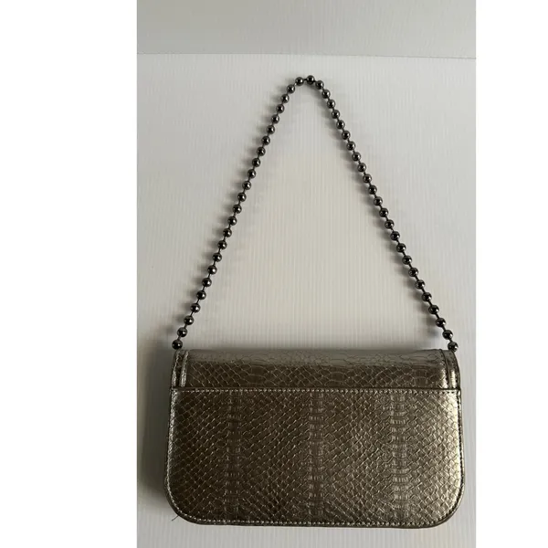 Zara Mini Clutch Shoulder Bag Metal Chain Strap Y2K Purse Mini Baguette Bag - Image 3