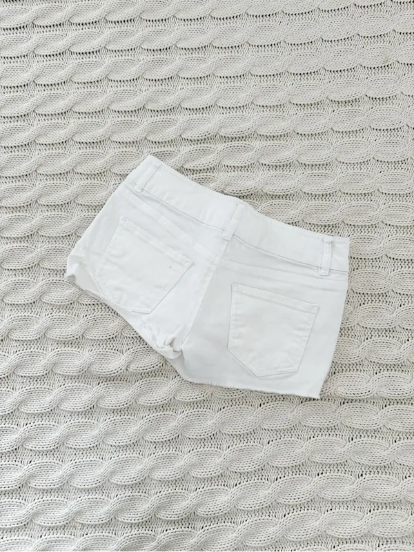 refuge White High-Rise Denim Shorts - Image 2