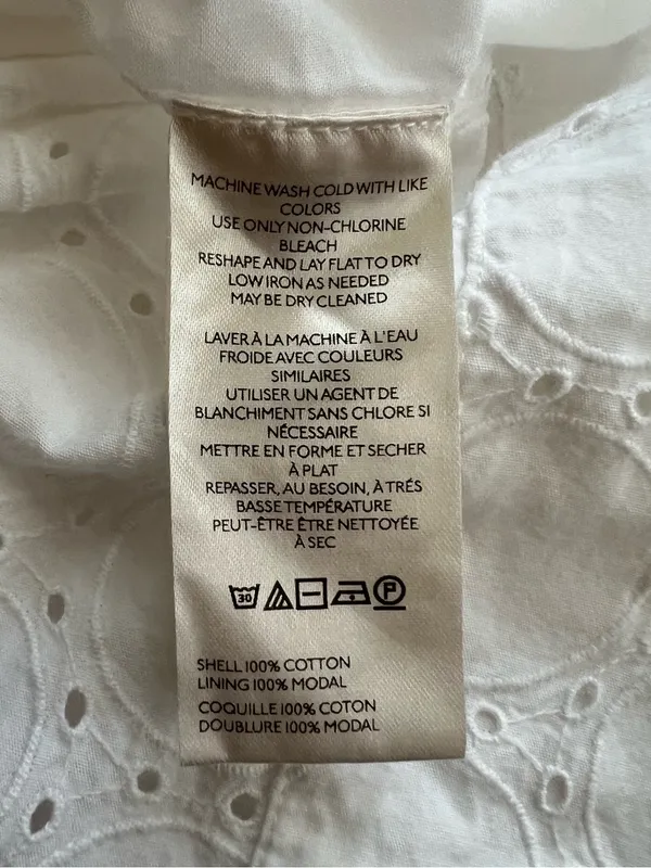 By Anthropologie Women’s Square Neck Eyelet White Lace Tiered Midi Dress Sz XXS - Image 10