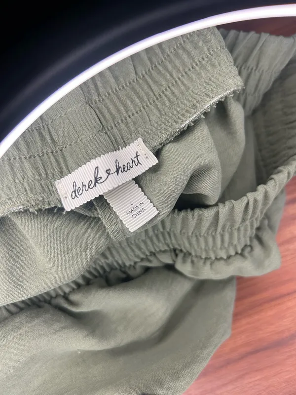 Derek Heart Sage Green Wide-Leg Pants L - Image 7