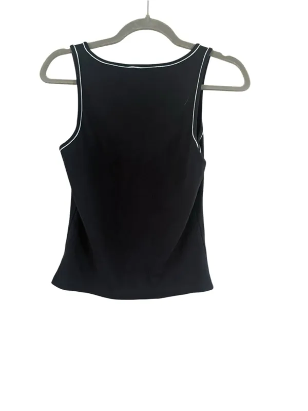Women's Theory Scoop Neck Tank Top Size S Black White - Image 3