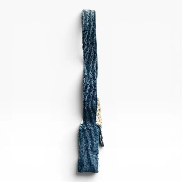 Anthropologie Fiona Beaded Bag Geometric Edition Moody‎ Flower Teal Blue New - Image 4