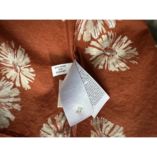 Madewell Women's Wrap Floral Print Mini Dress Burnt Orange/ Rusty Size XL EUC - Image 14