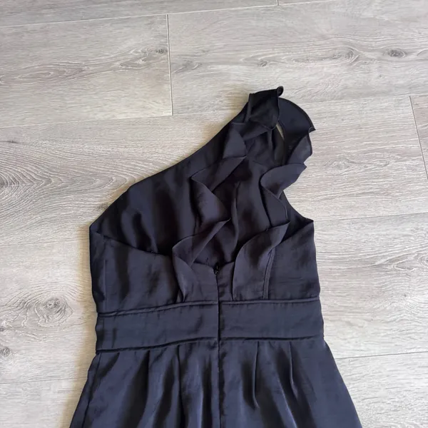BCBGeneration Womens Black One Shoulder Ruffle Cocktail Mini Dress Sz 2 XSmall - Image 4