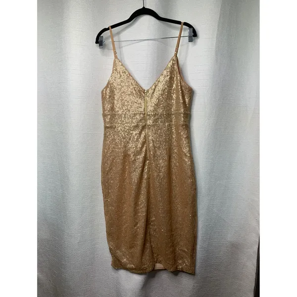 Lulu's gold sequin magical night party midi bodycon dress‎ large wedding guest - Image 4